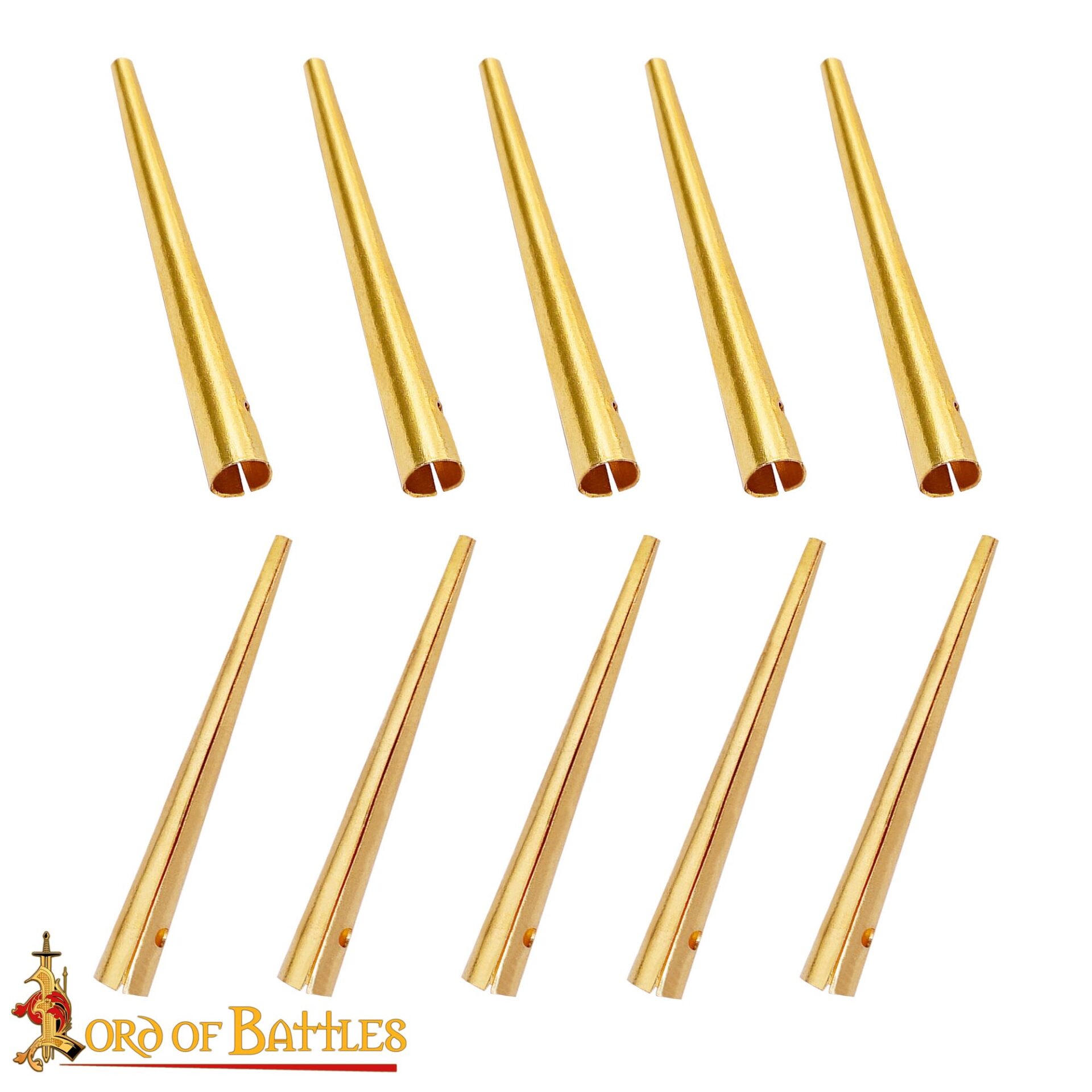 Medieval Brass Aiglets Set of 10 Handcrafted Lacing Tips - 8701S-10Pcs 3 Brass Aiglet