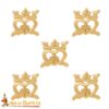 Medieval Brass Crown Belt Mounts - 25195-5pcs 3 Crown Belt Mounts