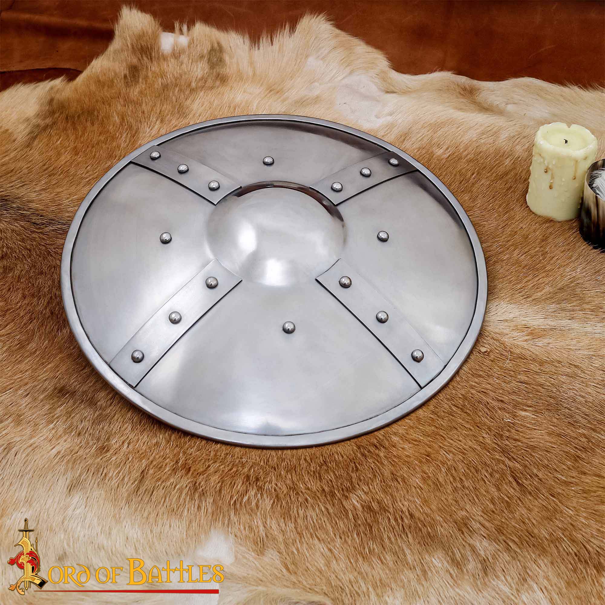 Medieval Buckler Iron Shield-2125PM14 6 Medieval Round Buckler Shield