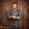 Medieval Chainmail Half Sleeves Shirt 9mm Flat Dome Riveted Rings with Alternating Flat Solid Rings 17 Gauge Mild Steel - 176N Chainmail