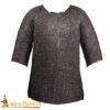 Medieval Chainmail Half Sleeves Shirt 9mm Flat Dome Riveted Rings with Alternating Flat Solid Rings 17 Gauge Mild Steel - 176N 3 Chainmail