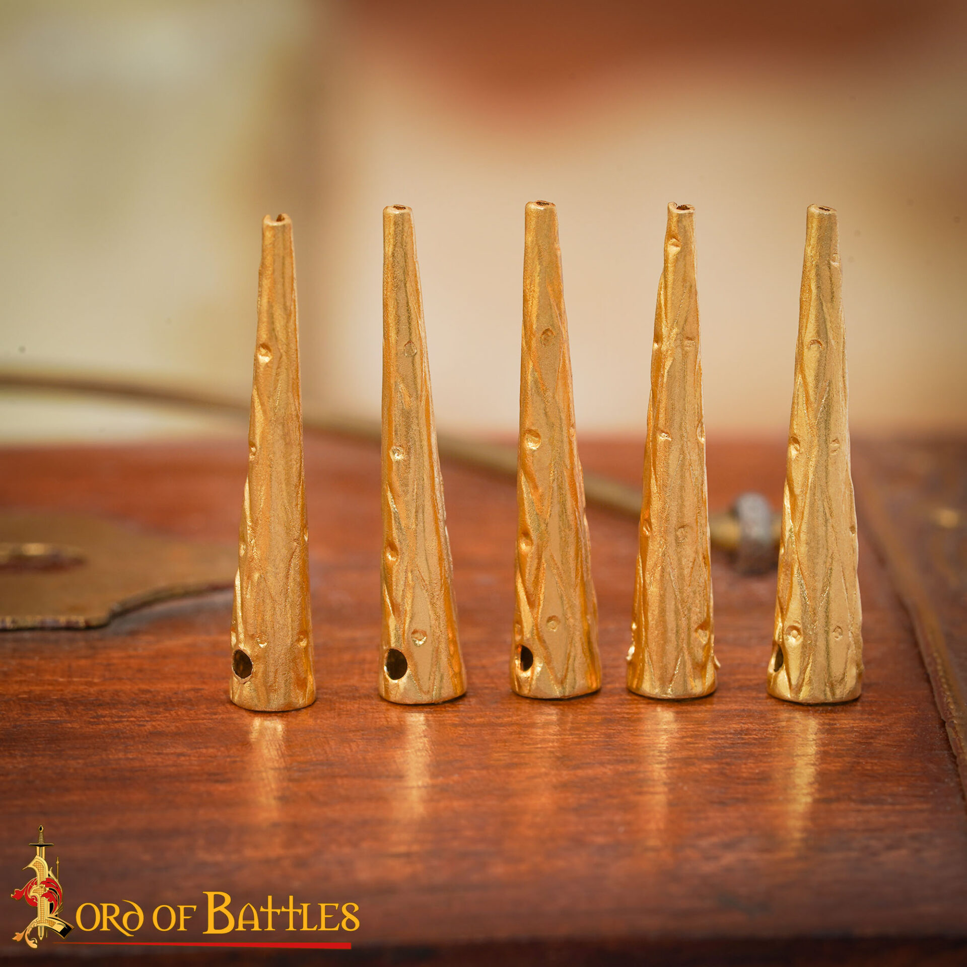 Medieval Clothing-4 Medieval Ornate Pure Solid Brass Aiglets Set of 10