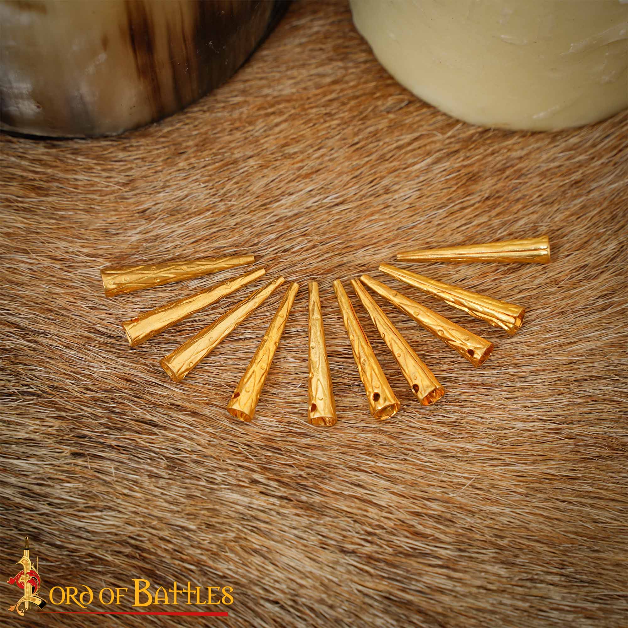 Medieval Clothing Medieval Ornate Pure Solid Brass Aiglets Set of 10