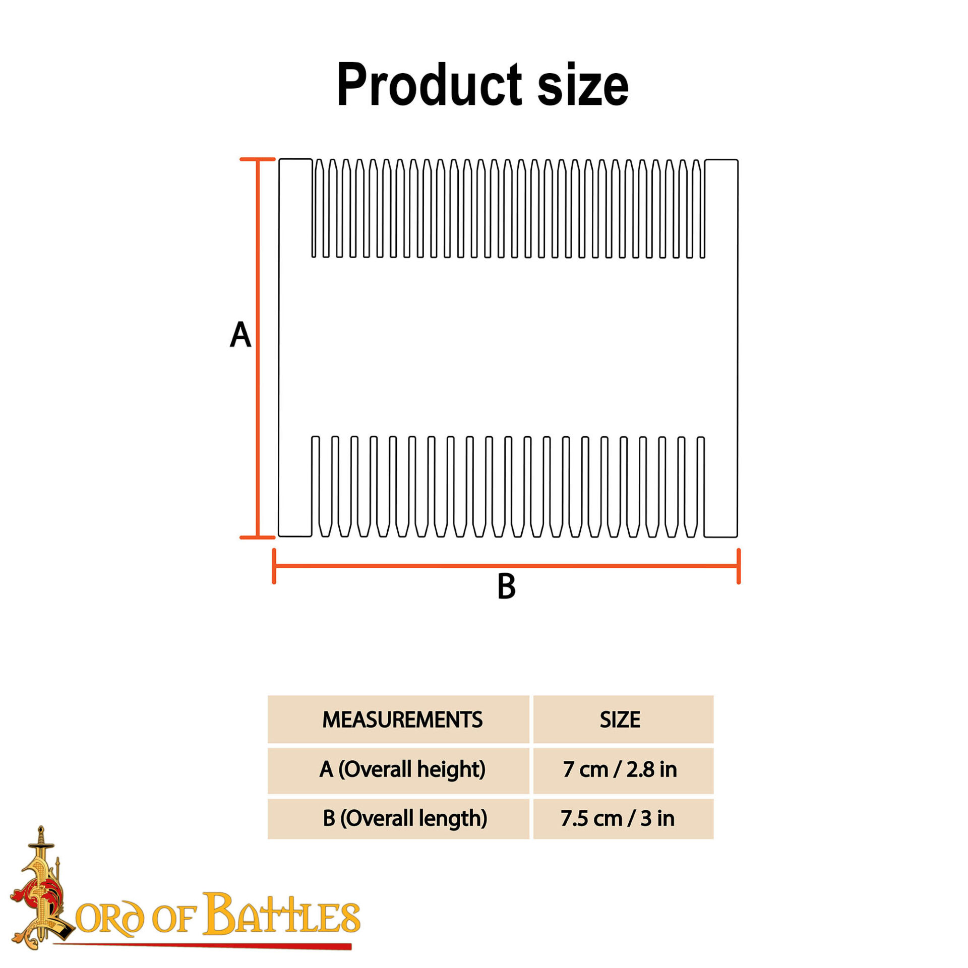 Medieval Dual Sided Horn Comb Handcrafted Genuine Ox Horn 4303 2 Horn Comb