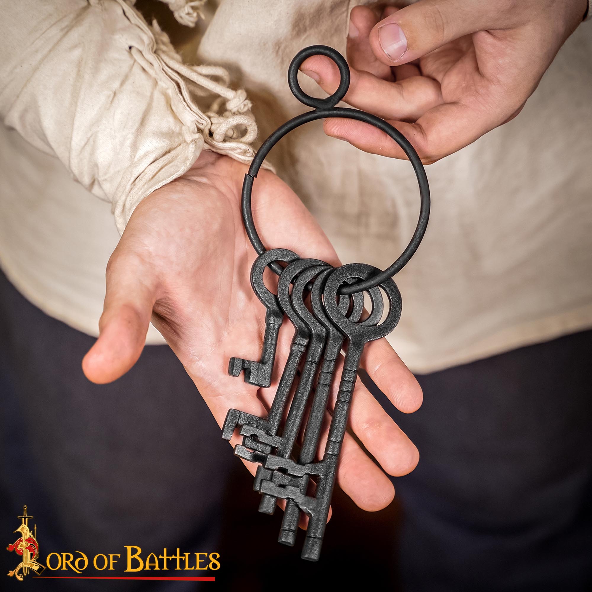 Medieval Dungeon Decorative Key Set of 5 Sturdy Cast Iron - 1390 Medieval Dungeon Key Set