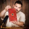 Medieval Leather Journal with Green Stone Handcrafted Vintage Diary-8604ABR 1 Leather Journal