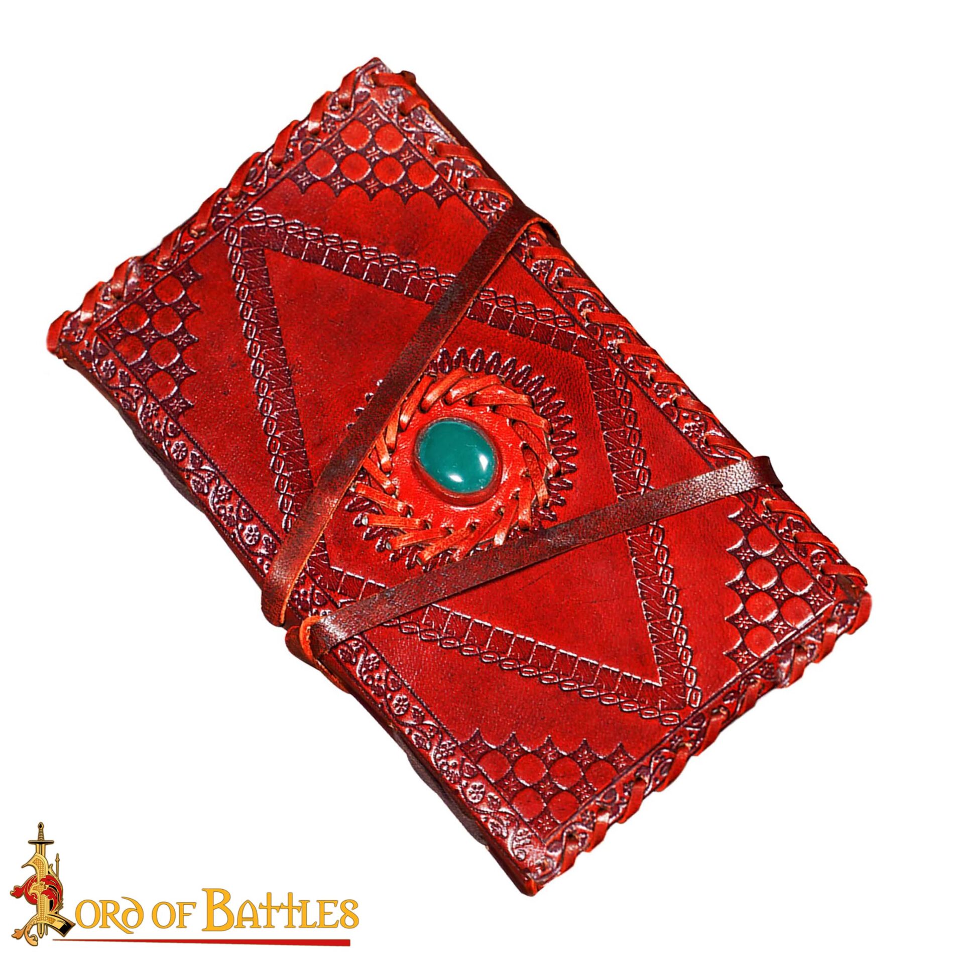 Medieval Leather Journal with Green Stone Handcrafted Vintage Diary-8604ABR 3 Leather Journal