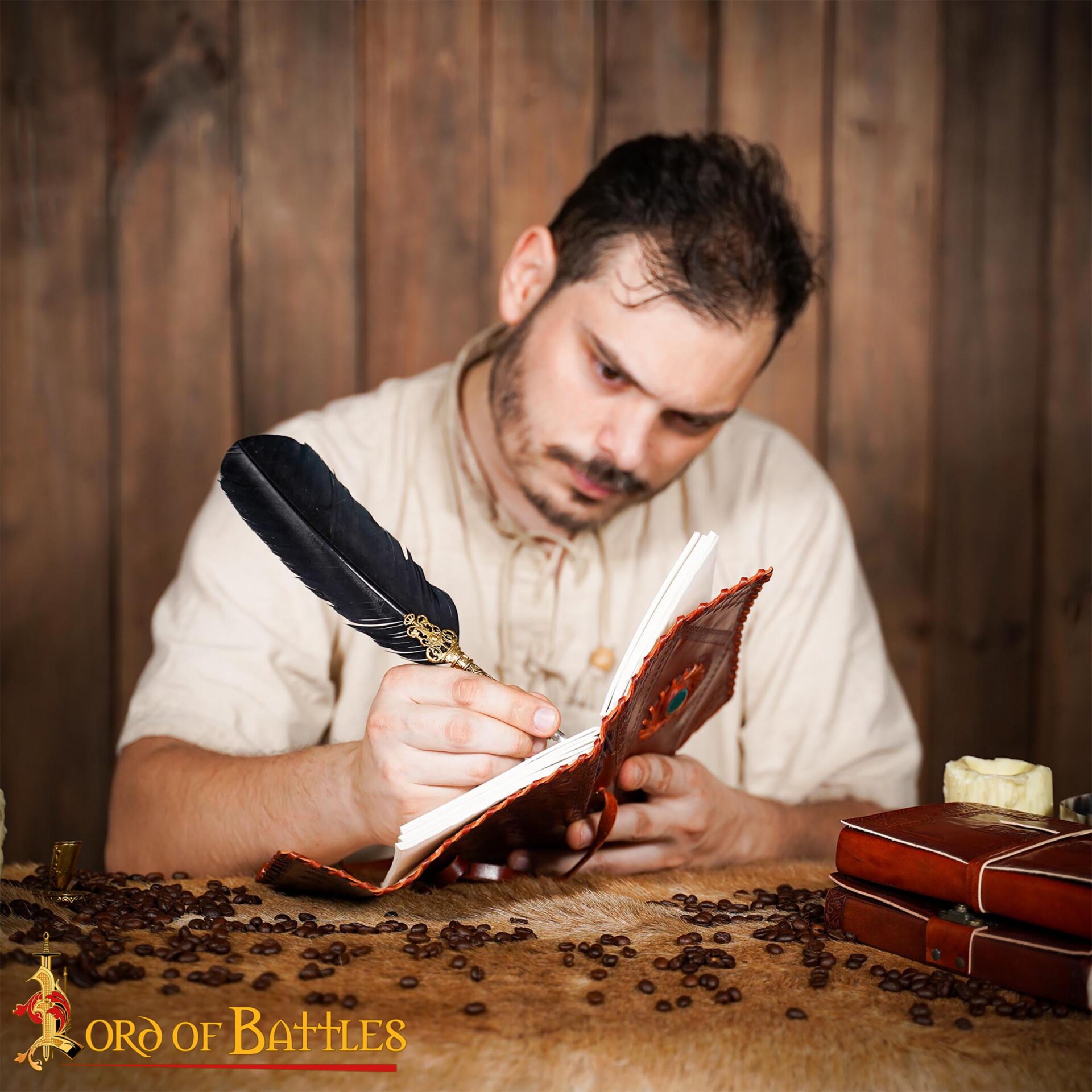 Medieval Leather Journal with Green Stone Handcrafted Vintage Diary-8604ABR 5 Leather Journal