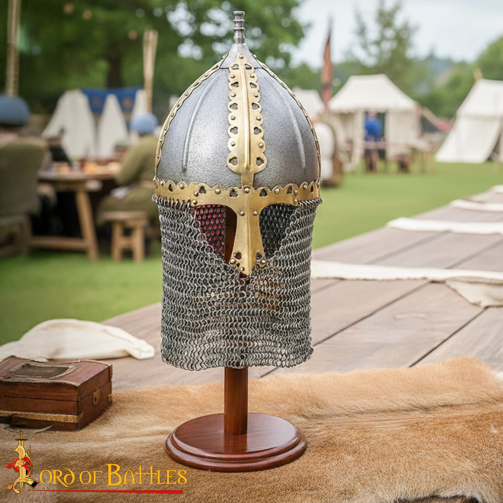 Medieval Wooden Helmet Stand