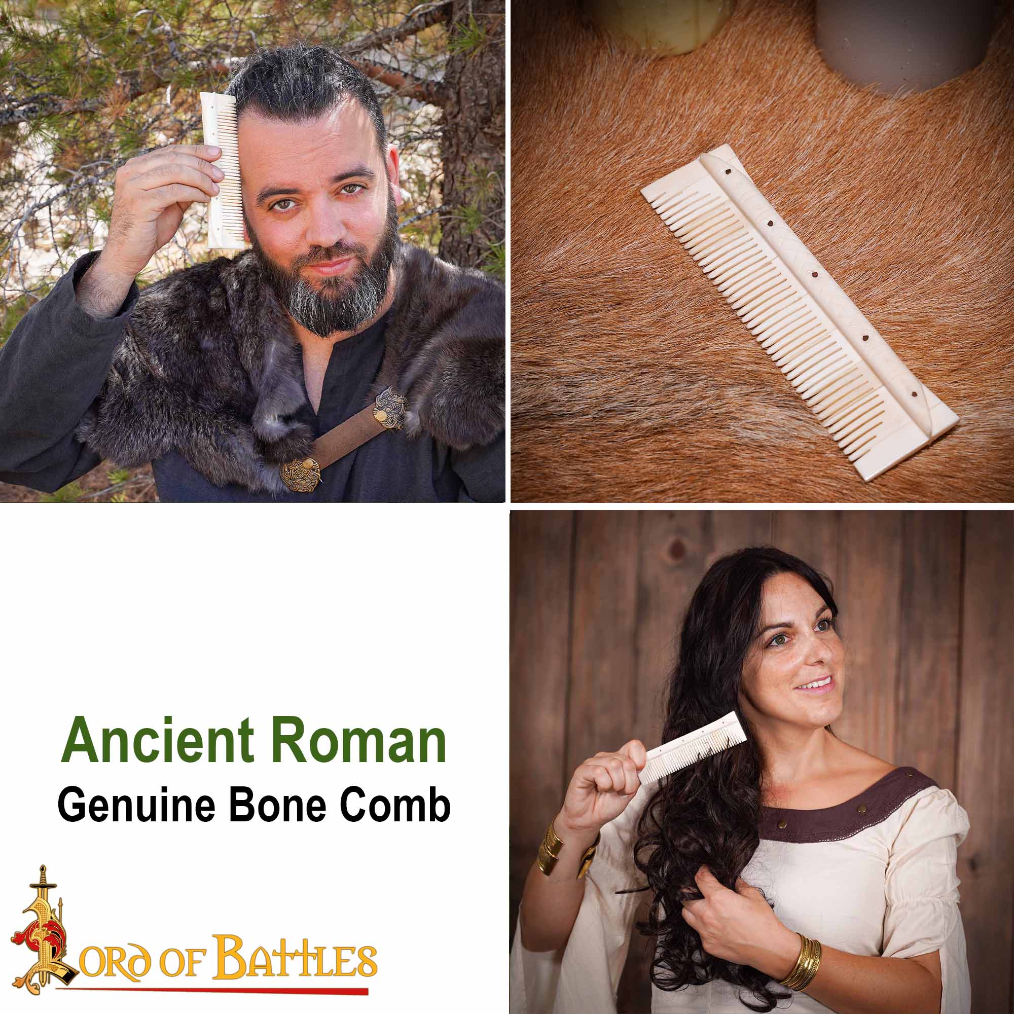 VIKING GENUINE BONE COMB-4392 5 medieval bone comb