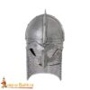 Viking Gjermundbu Antique Steel Helmet with Genuine Leather Liner and Butted Chainmail-2241A 3 viking Gjermundbu,helmet,Gjermundbu Helmet