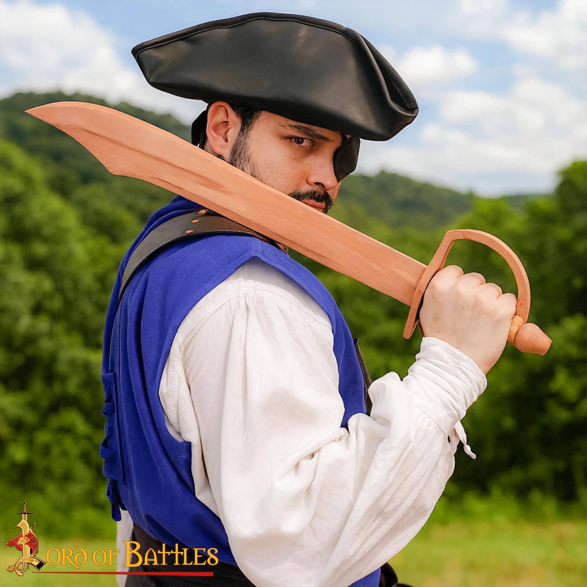Wooden Pirate Cutlass Sword – Training Prop with Knuckle Guard Cutlass