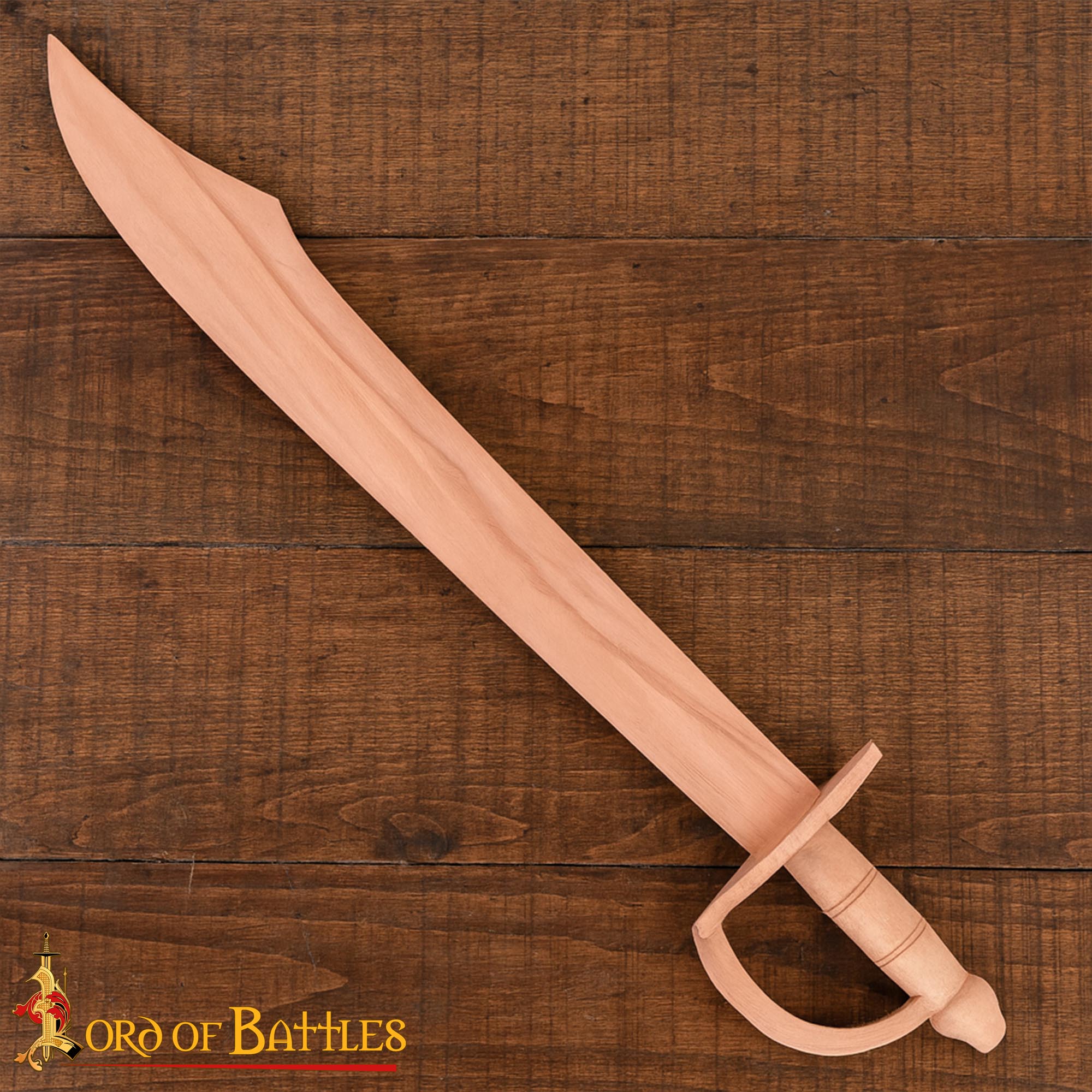 Wooden Pirate Cutlass Sword – Training Prop with Knuckle Guard Cutlass