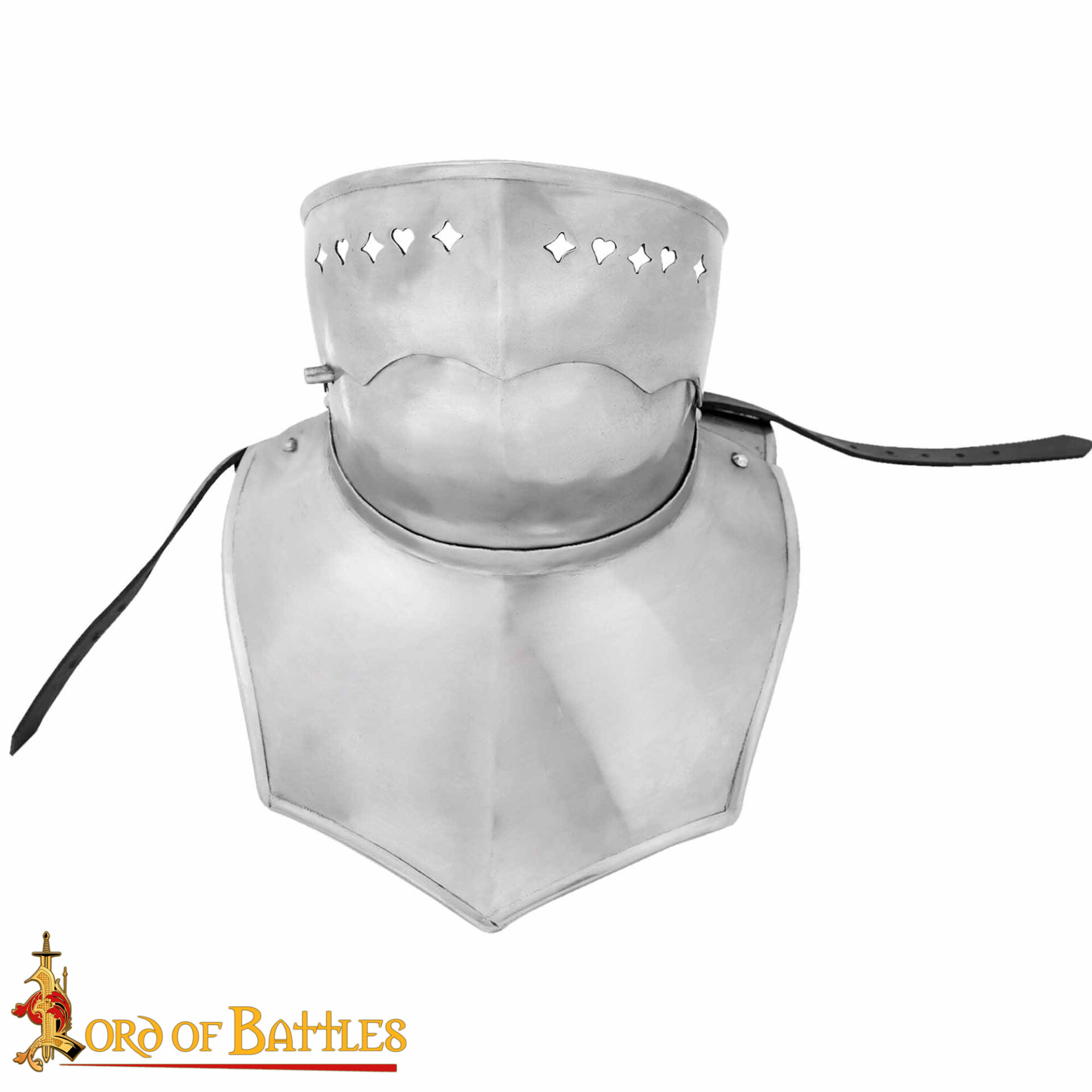 15th Century Medieval Gorget with Bevor Black Knight Gorget