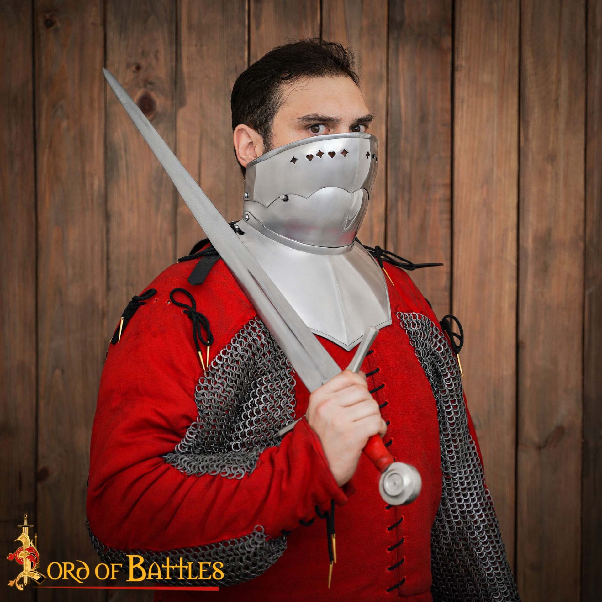 15th Century Medieval Gorget with Bevor Black Knight Gorget