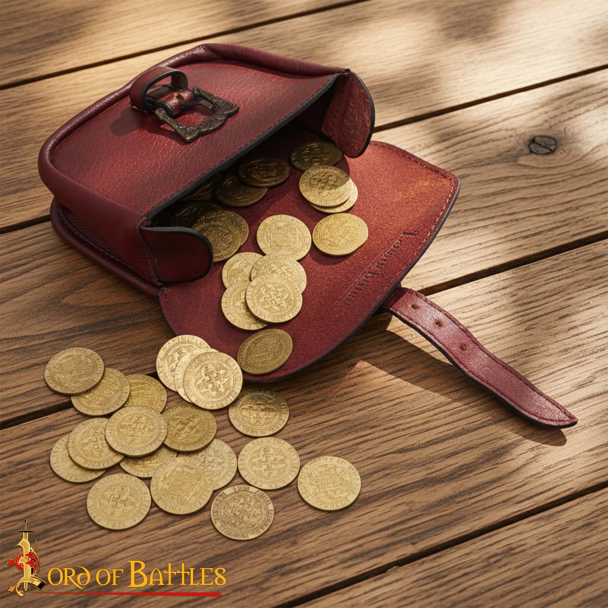 Medieval genuine leather adventurer bag-25838M 5 Handmade Leather Belt Bag