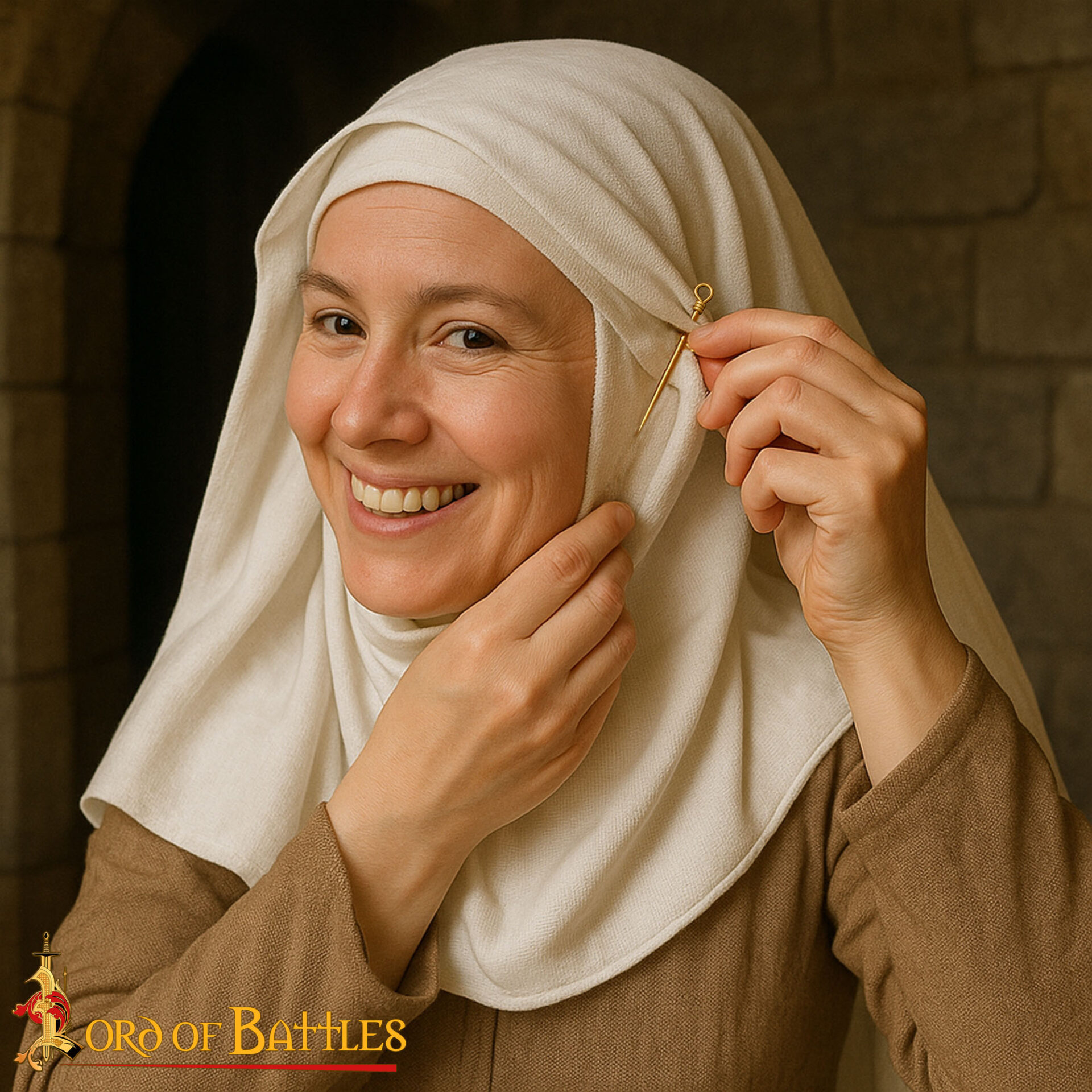 Medieval Brass Sewing Pin Set – 6 Handcrafted Pins for Historical Use Sewing Pin