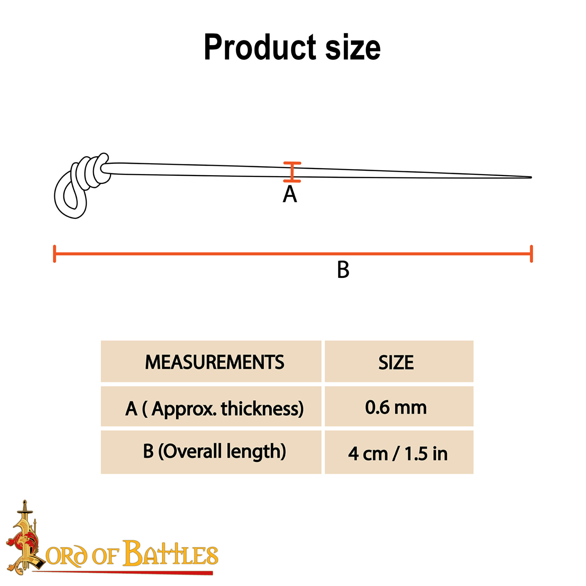 Medieval Brass Sewing Pin Set – 6 Handcrafted Pins for Historical Use Sewing Pin