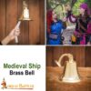 Medieval Ship Bell Handmade Pure Solid Brass Functional Accessory