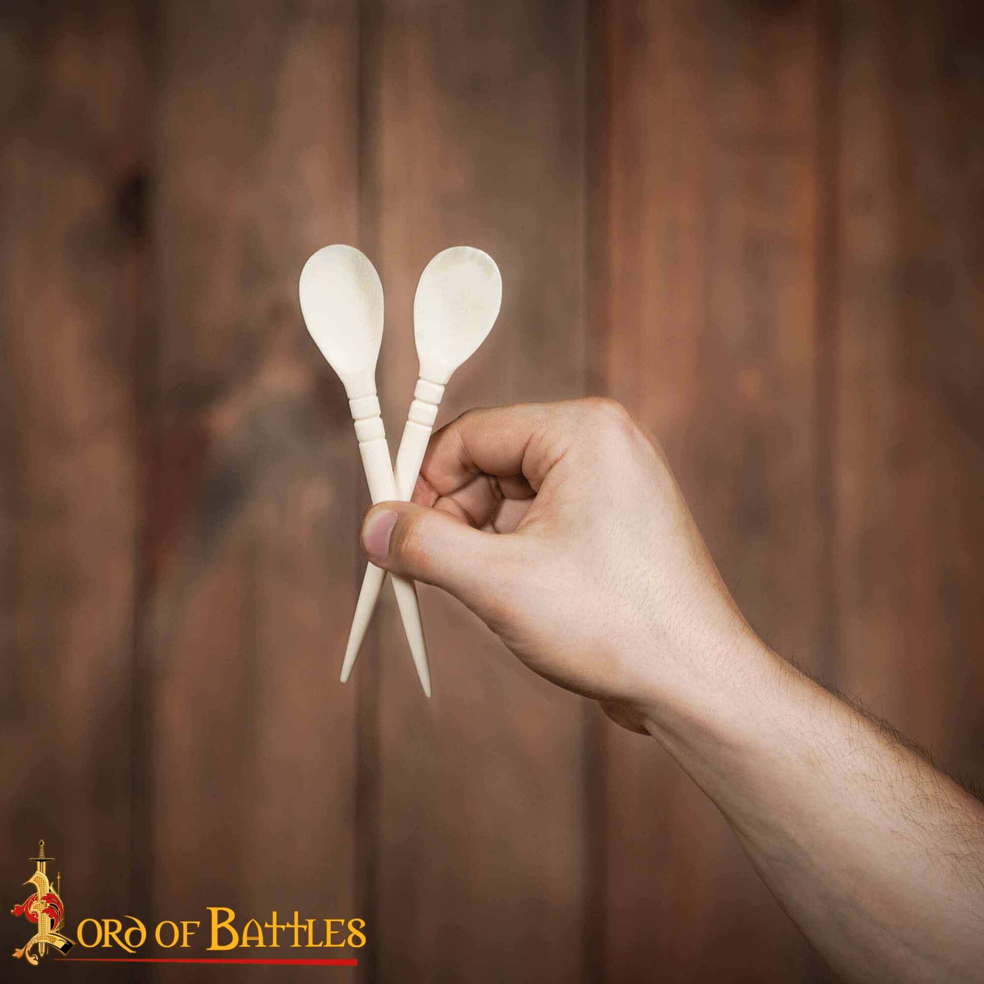 Handcrafted Roman Bone Spoons Set of 2 – Genuine Ox Bone, Historical Utensils handcrafted bone spoon set