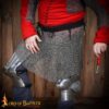 14th Century Chainmail Skirt Mild Steel Flat Ring Dome Riveted 9mm 17g-2062N Medieval Chainmail Skirt