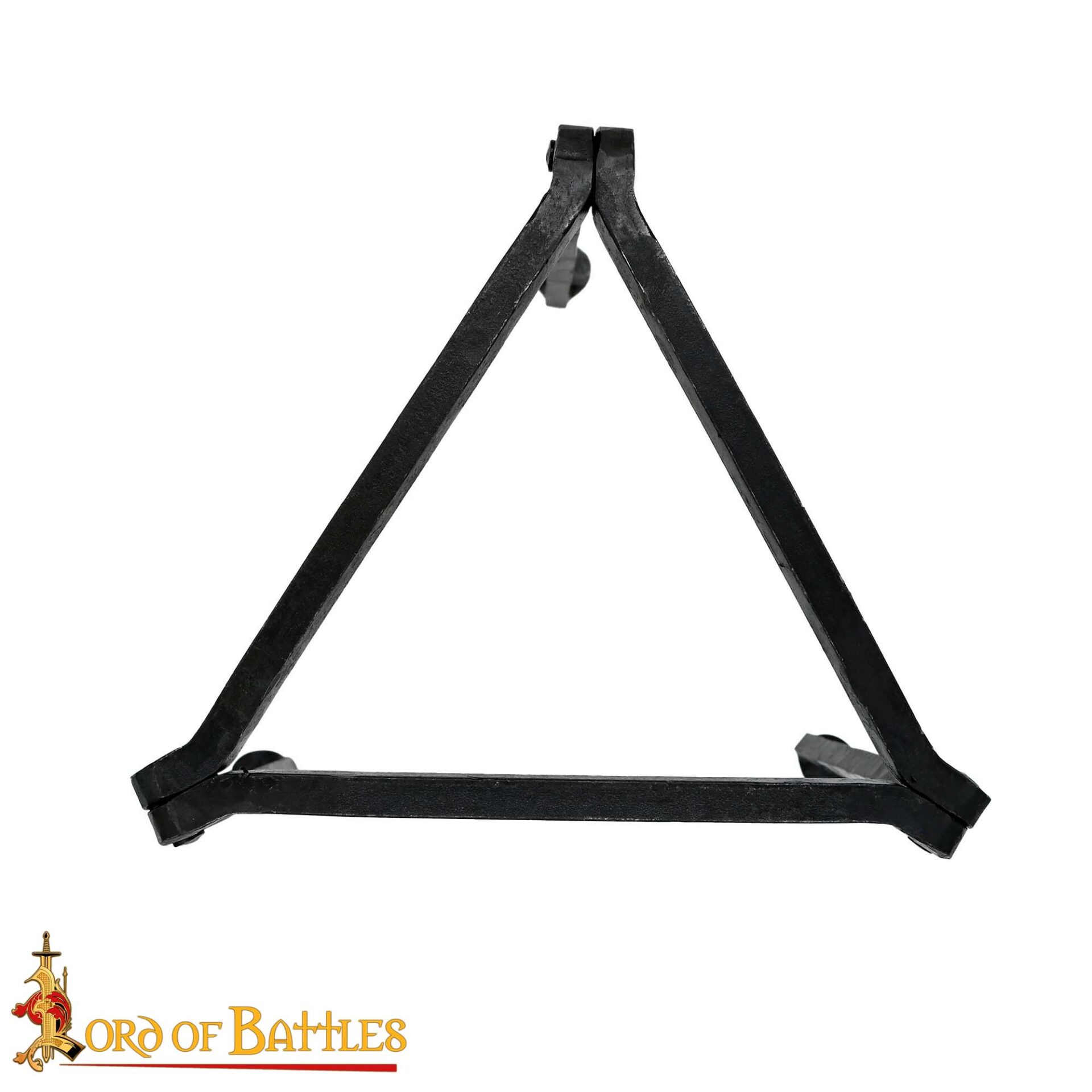 Medieval Campfire Small Tripod Stand Hand-Forged Iron Outdoor Cooking Accessory Tripod