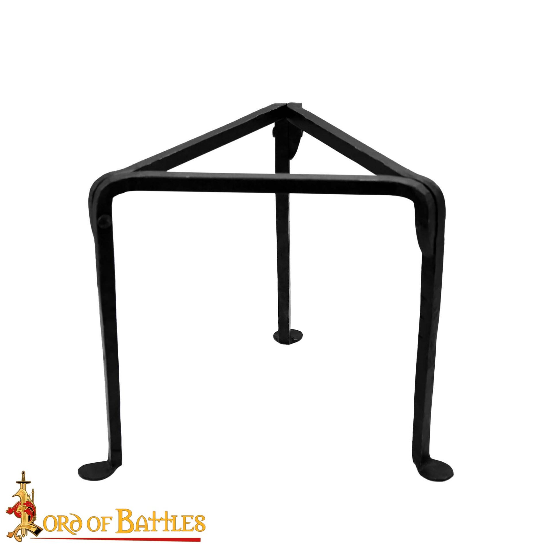 Medieval Campfire Small Tripod Stand Hand-Forged Iron Outdoor Cooking Accessory Tripod
