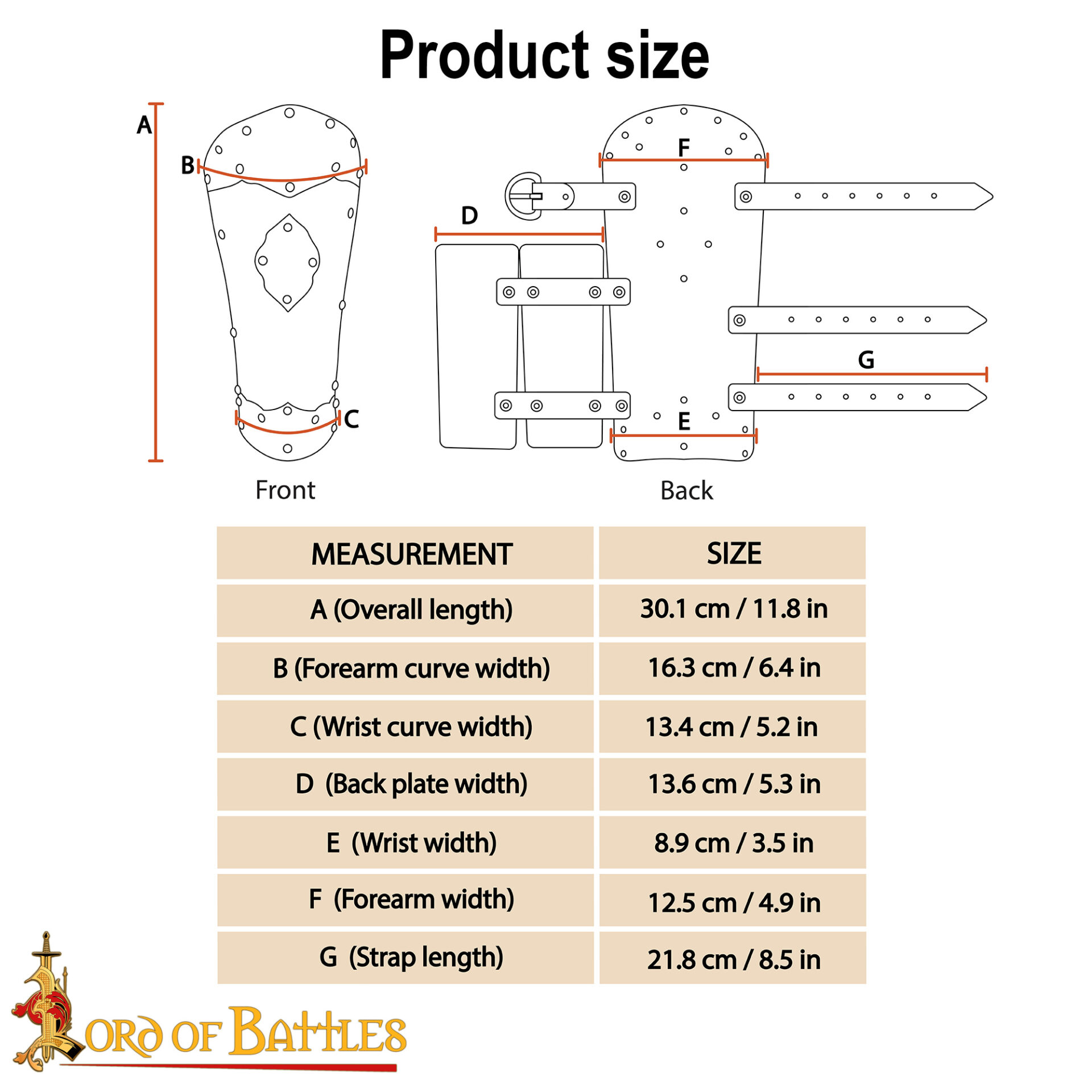 17th Century Winged Hussar Bracers,16 Gauge Mild Steel with Brass Fittings Hussar Bracers