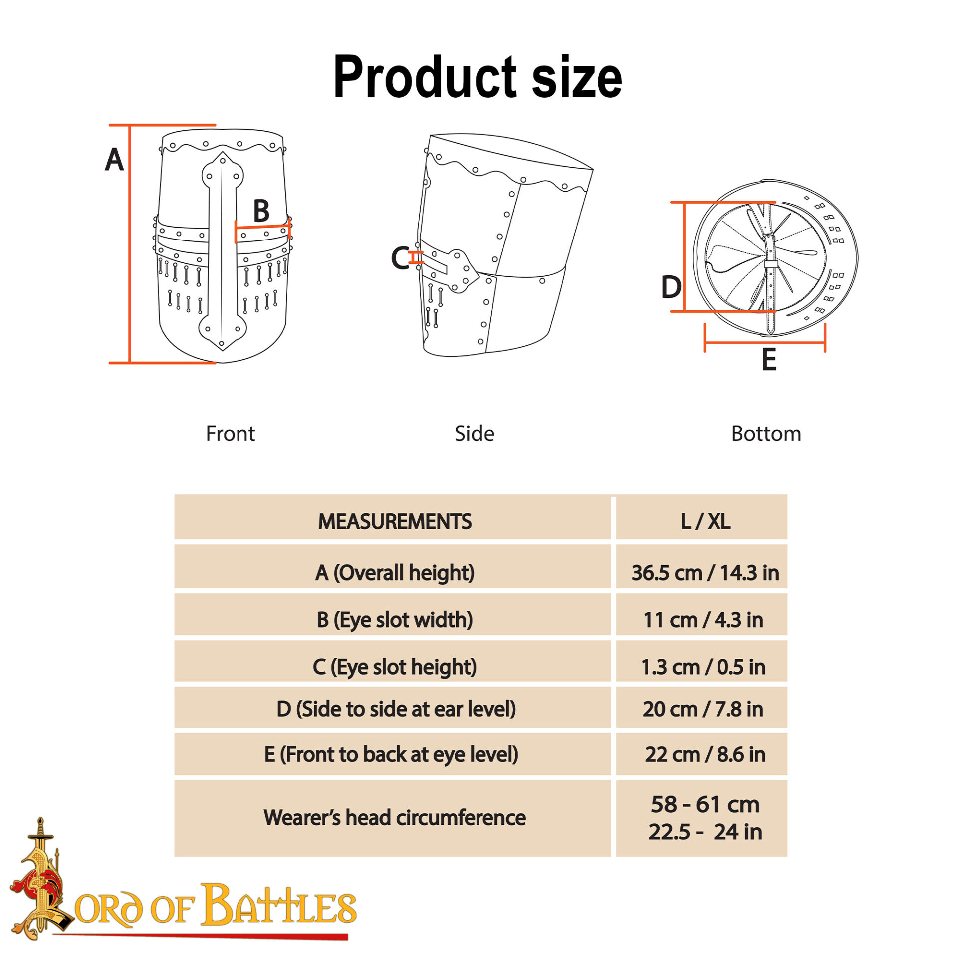 2223P_3 13th Century Great Helm / Pot Helm 16 gauge