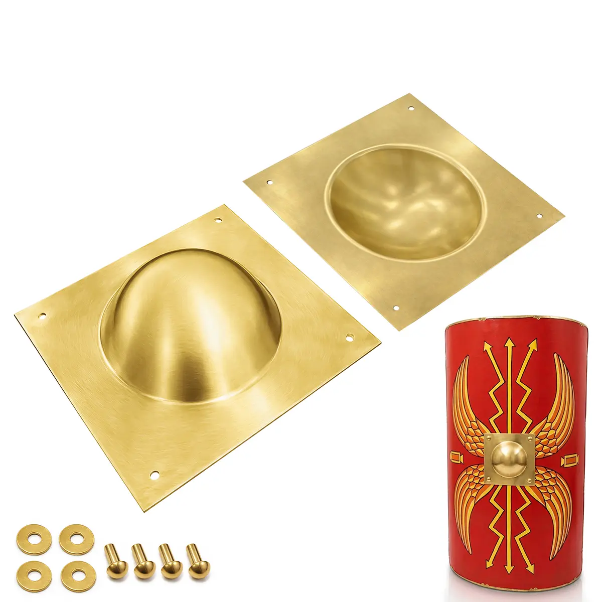 Roman Square Umbo Pure Solid Brass Shield Boss