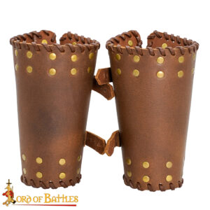 Medieval Studded Authentic Handcrafted Leather Bracers
