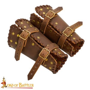 Medieval Studded Authentic Handcrafted Leather Bracers