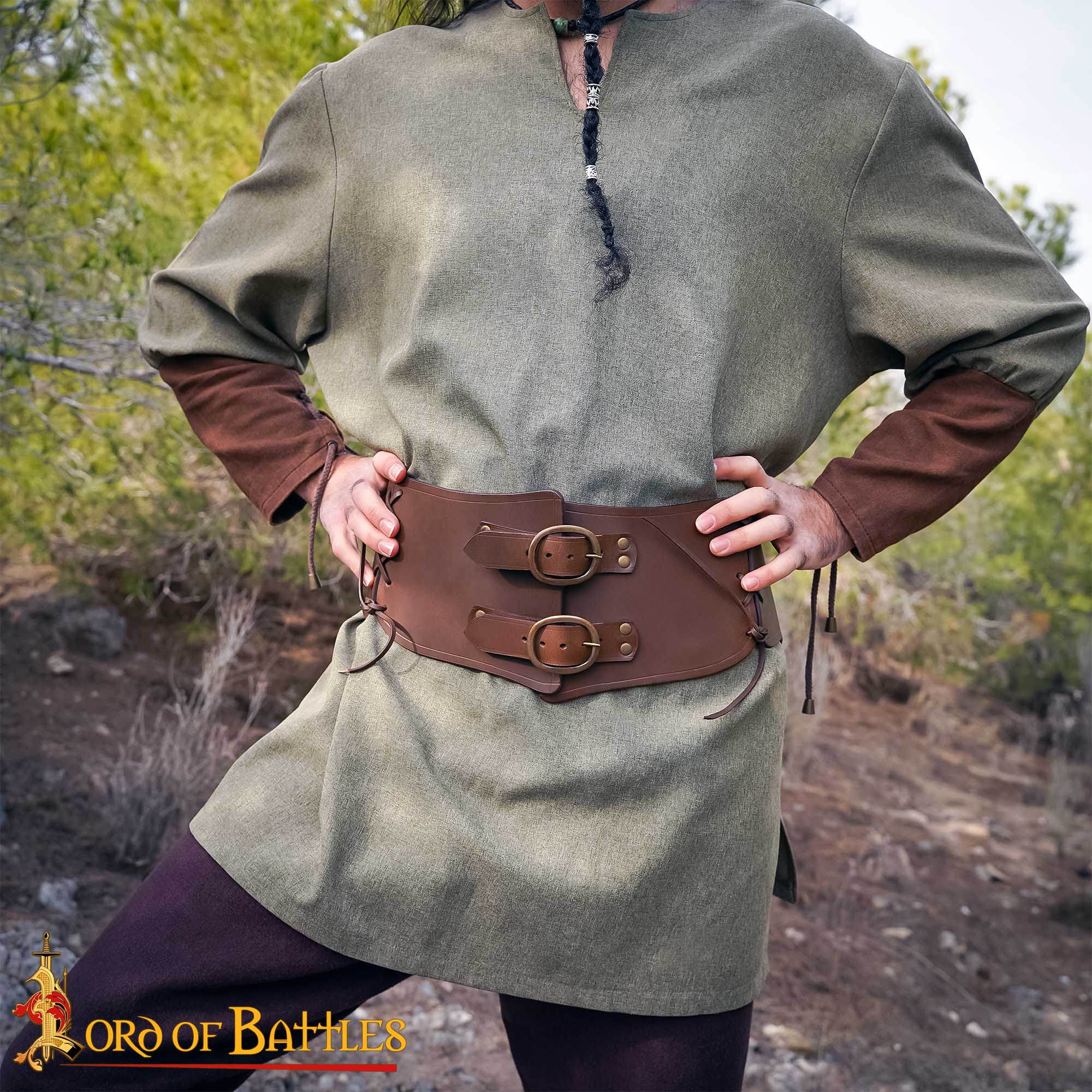 25841CBR_4 Viking Warrior Leather Belt