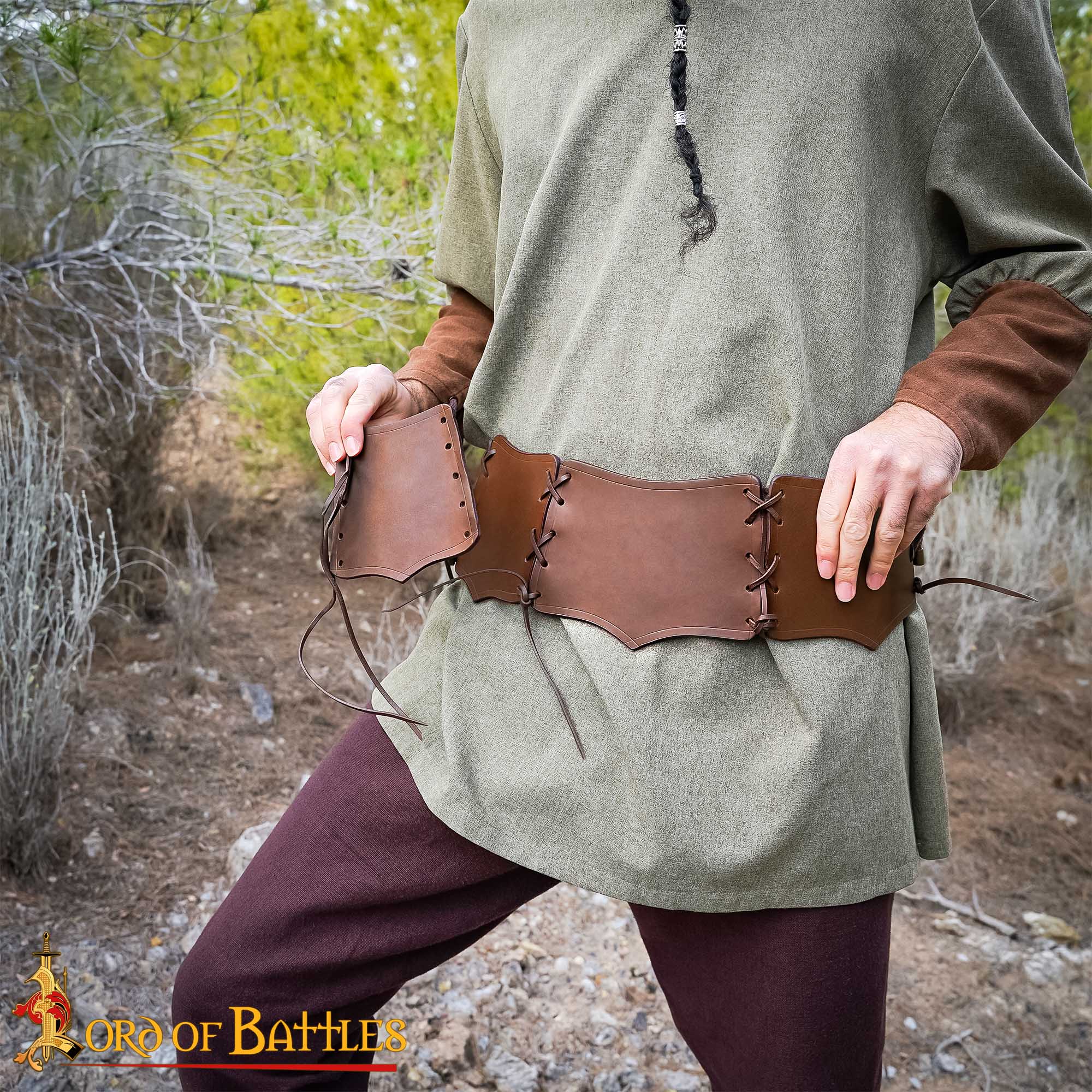 25841CBR_5 Viking Warrior Leather Belt