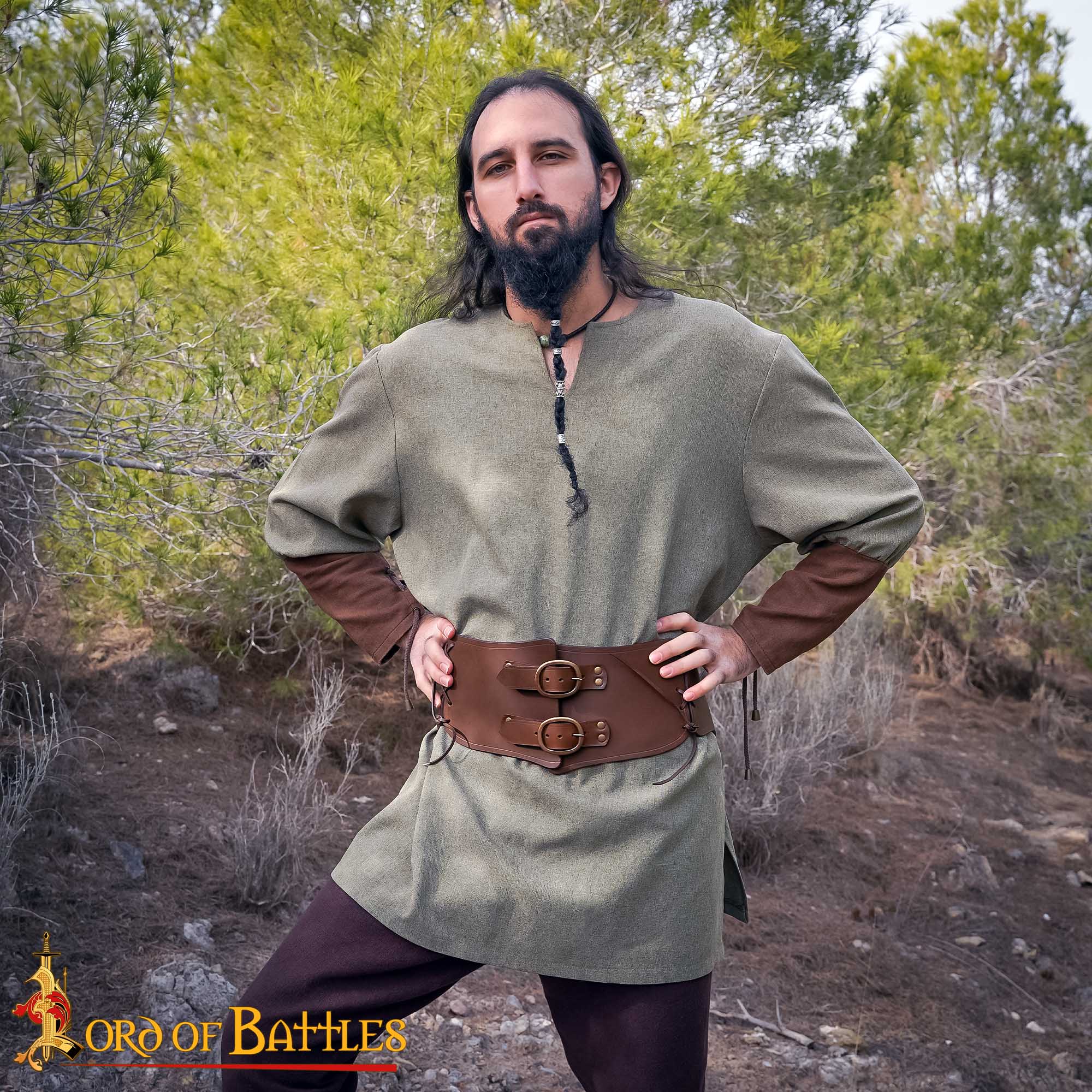 25841CBR_6 Viking Warrior Leather Belt