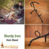 4291_8 Medieval Horn Stand Hand Forged Iron Stand for Drinking Horns