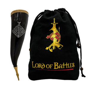 Viking 300-400 ML Drinking Horn with Engraved Yggdrasil Design Handcrafted Genuine Ox Horn