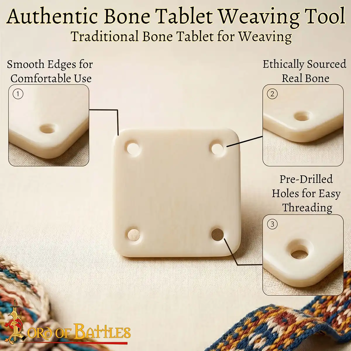 Bone Tablet Weaving Cards - Viking Craft Tablets - Image 8
