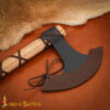 9th Century Viking Hand Axe Forged Iron Head with Ash Wood Handle and Leather Sheath-60569-ASH 7 Hand Forged Viking Axe