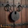 Ancient Dungeon Hand Forged Iron Padlock with Functional Paired Keys - 1359BK 6