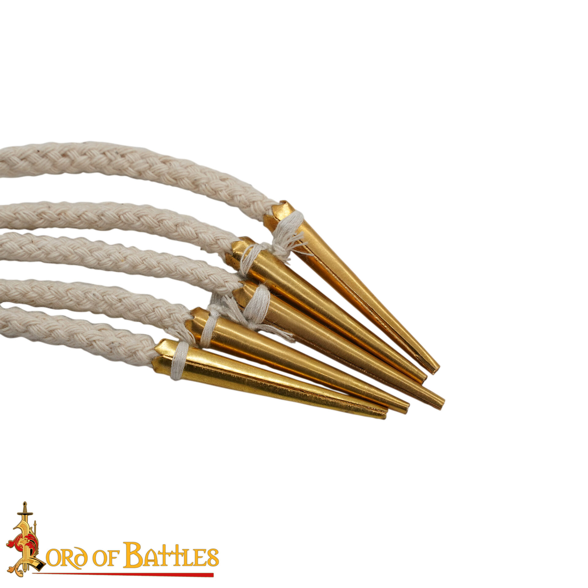 Brass Aiglets with Cotton Strings-7451E-5Pcs 4 Brass Aiglet String