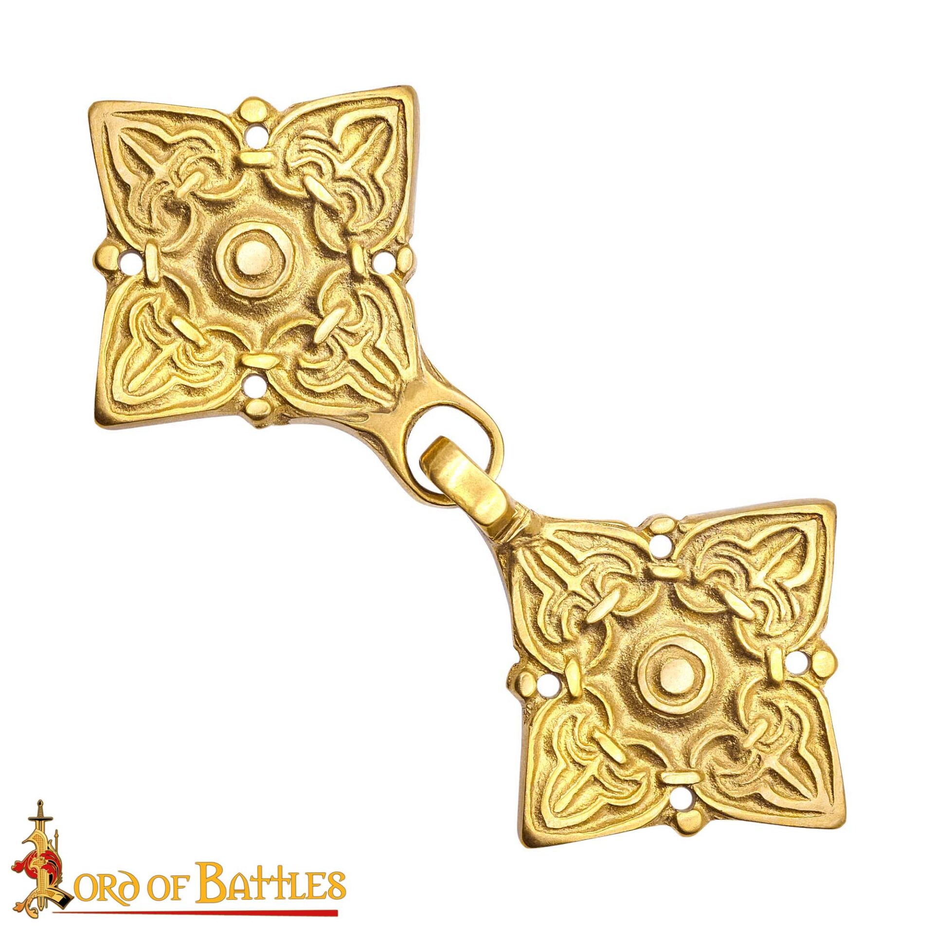 Medieval Cloak Clasp-25357 3 Solid Cast Brass Gulbische Viking
