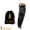 Viking rinking Horn valknut engraving wth brass tip and rim-60544 3 Viking Drinking Horn
