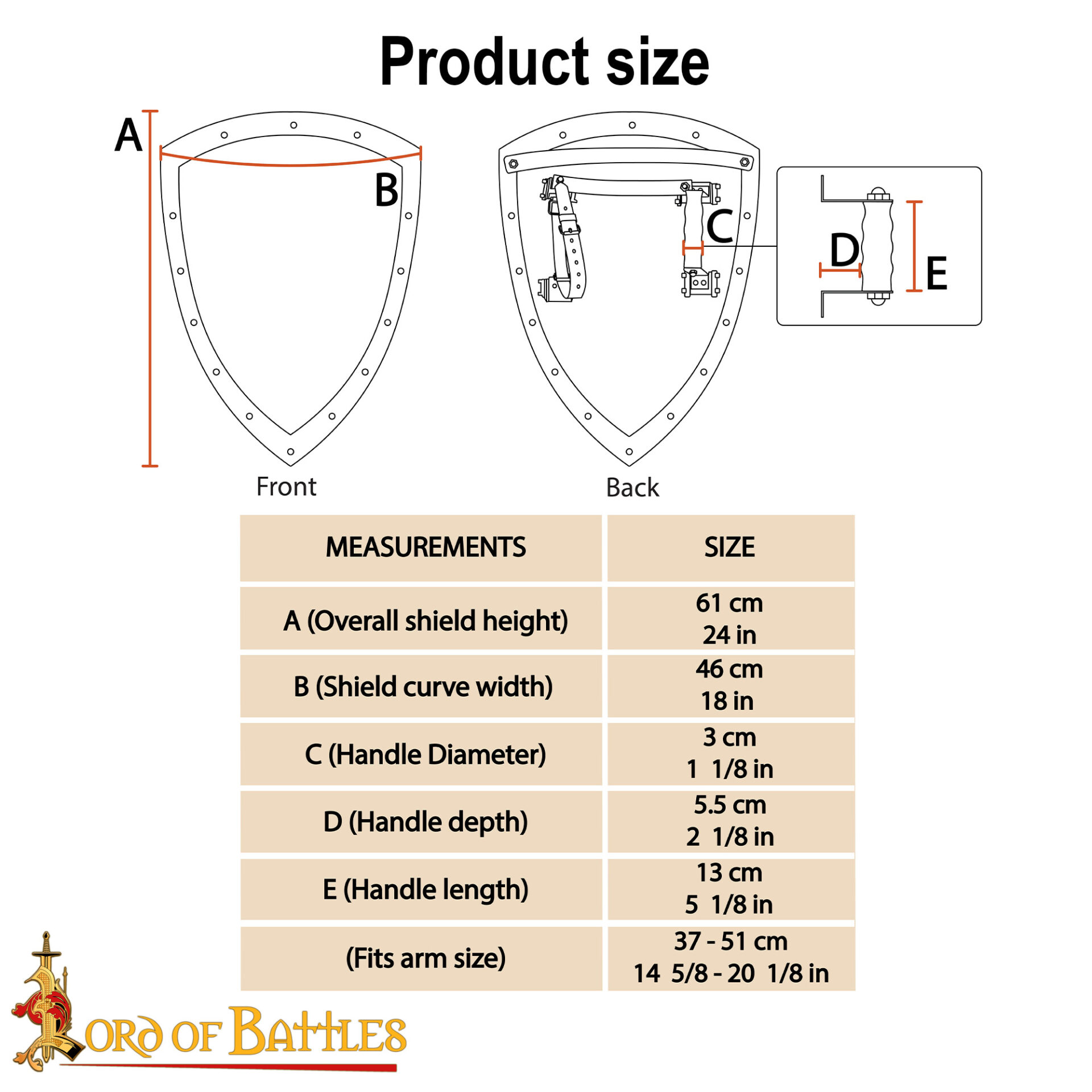 13th Century Medieval Steel Heater Shield Combat Buckler-60913BK 2 Medieval Templar Heater Shield