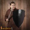 13th Century Medieval Steel Heater Shield Combat Buckler-60913BK 4 Medieval Templar Heater Shield