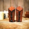 25908BR_8 Genuine Leather Bracers with Embossed Tree of Gondor Motif