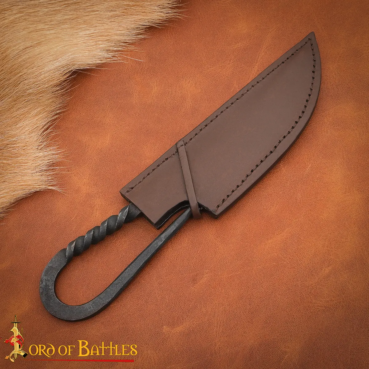 Viking Sax Knife with Leather Sheath - Image 5