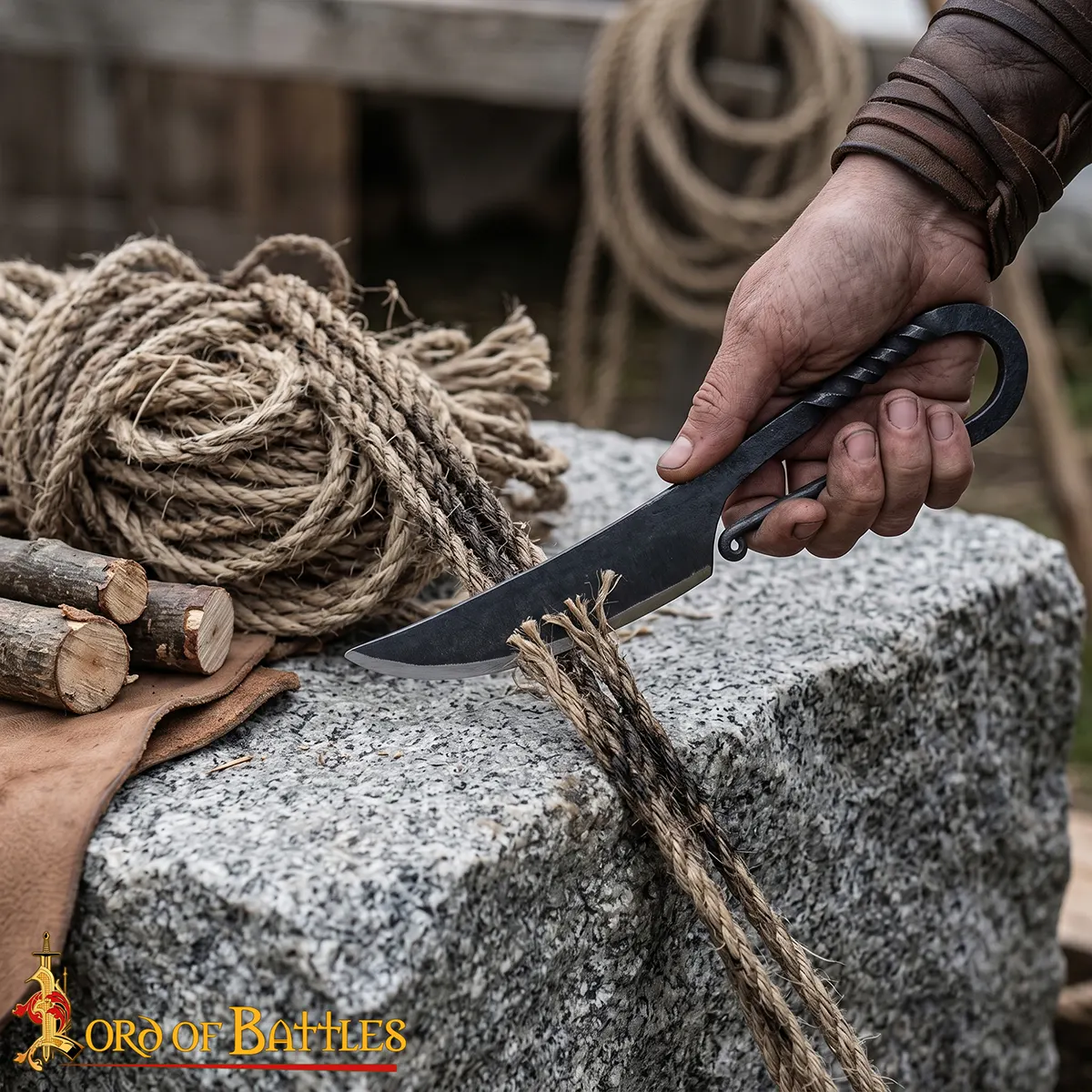 Viking Sax Knife with Leather Sheath - Image 6