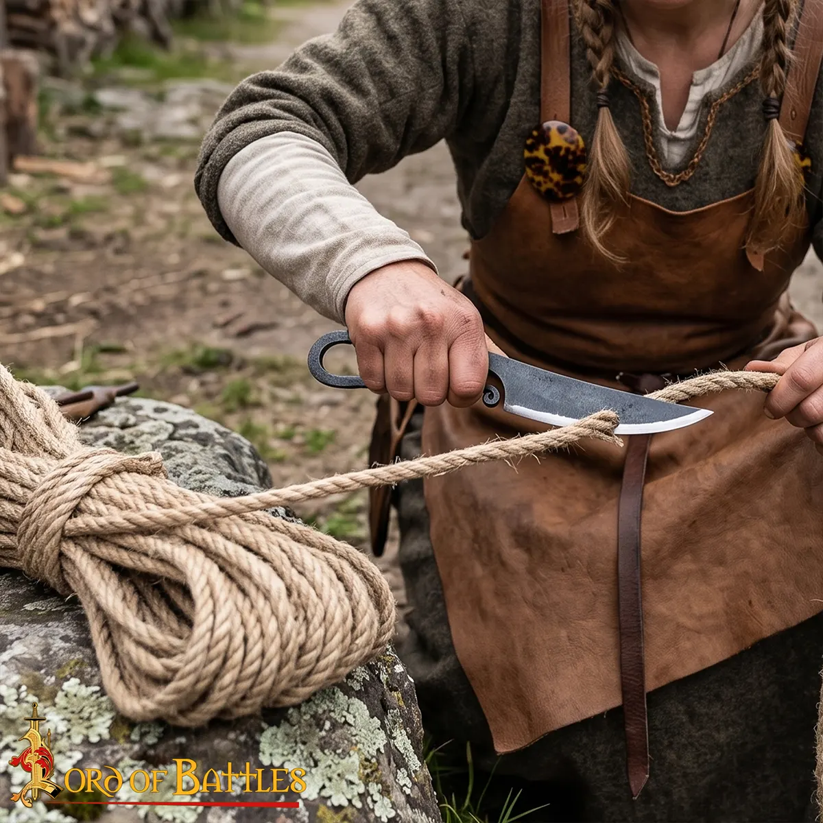Viking Sax Knife with Leather Sheath - Image 9