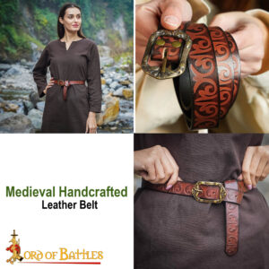 26020BR pattern 2 Medieval Handcrafted Leather Belt